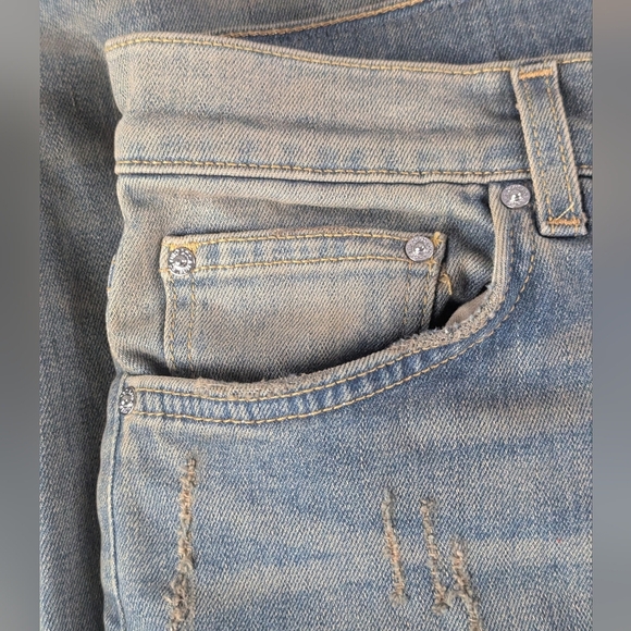 ORO Los Angeles Size 34 Denim Jeans Distressed And Stained Intentionally - Picture 8 of 14